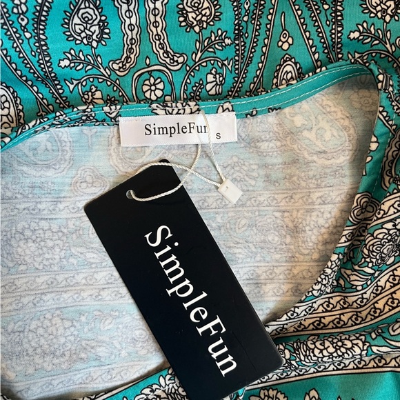 SimpleFun Summer Beach Floral Boho Tank Dress with Pockets - Picture 11 of 13